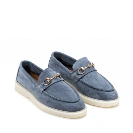 Ženske kožne plitke cipele Nemca-1660234 plave ravne